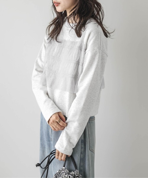 La-gemme（ラジェム）の「ビスチェ風ドッキングトップス（Tシャツ/カットソー・レディース・ブラック/杢グレー/ホワイト・フリー）」の13枚目の写真