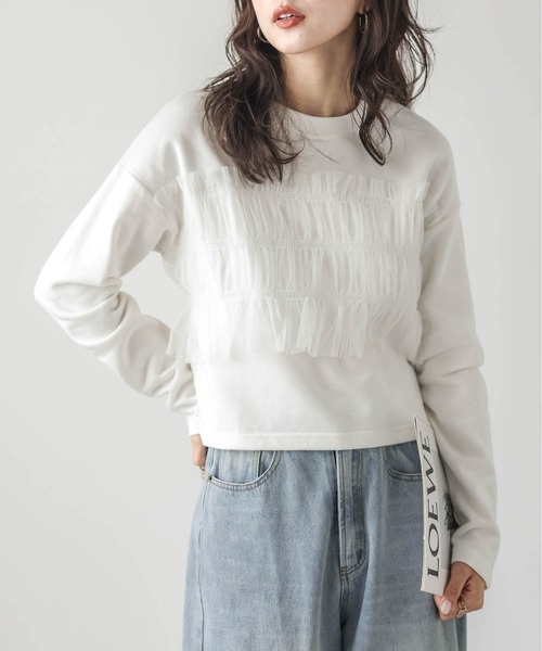 La-gemme（ラジェム）の「ビスチェ風ドッキングトップス（Tシャツ/カットソー・レディース・ブラック/杢グレー/ホワイト・フリー）」の16枚目の写真