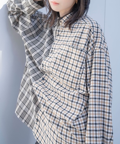 Nora Lily(ノラリリー)の「【Nora Lily】Crazy Pattern Shirt(UNISEX)(シャツ/ブラウス・メンズ・ブルー/グレー・FREE)」の1枚目の写真