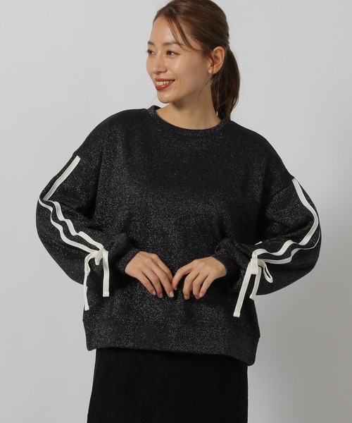 LAKOLE（ラコレ）の「袖ラインラメ裏毛プルオーバー / 146598（スウェット・レディース・アイボリー/グレー/ブラック・FREE）」の2枚目の写真