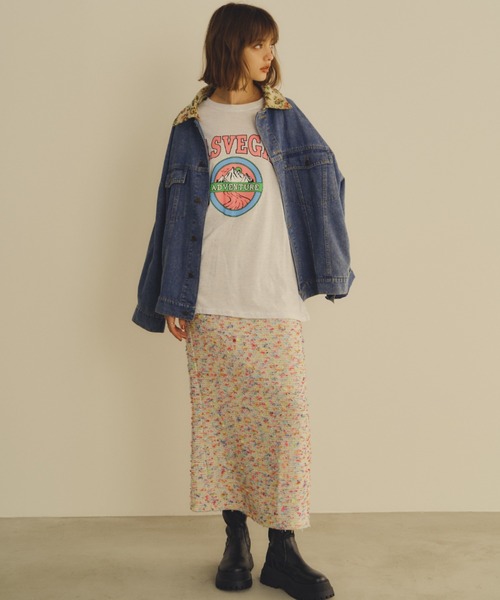 Unitage(ユニテージ)の「LASVEGASロンTEE(Tシャツ/カットソー・レディース・ライトグレー/グリーン・FREE)」の5枚目の写真