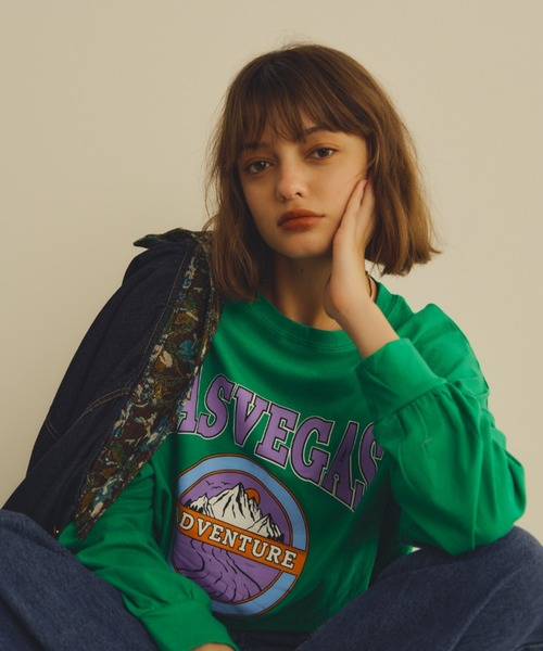 Unitage(ユニテージ)の「LASVEGASロンTEE(Tシャツ/カットソー・レディース・ライトグレー/グリーン・FREE)」の11枚目の写真