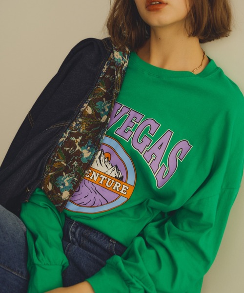 Unitage(ユニテージ)の「LASVEGASロンTEE(Tシャツ/カットソー・レディース・ライトグレー/グリーン・FREE)」の14枚目の写真