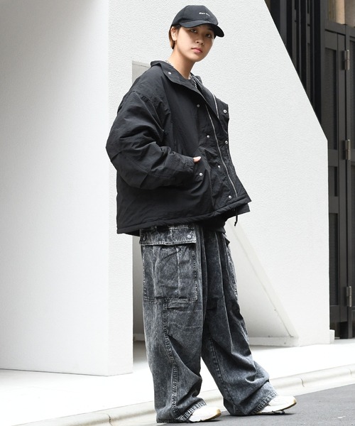 セール】stand collar nylon short mods coat/スタンドカラー ナイロン