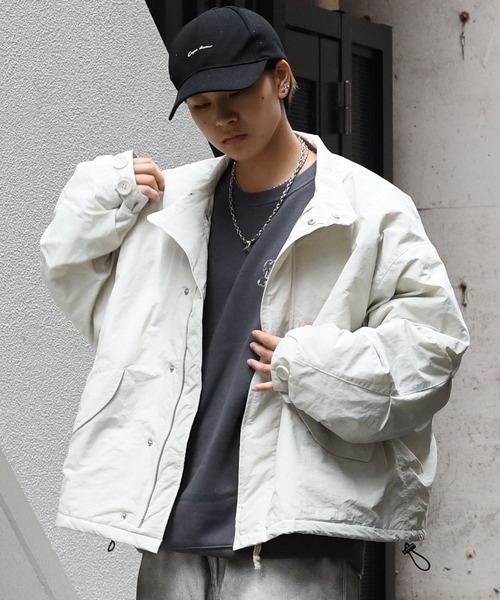 Starting Over（スターティングオーバー）の「stand collar nylon short mods coat/スタンドカラー ナイロン ショートモッズコート（ブルゾン・メンズ・ブラック/カーキ/オフホワイト・L/M/XL）」の16枚目の写真