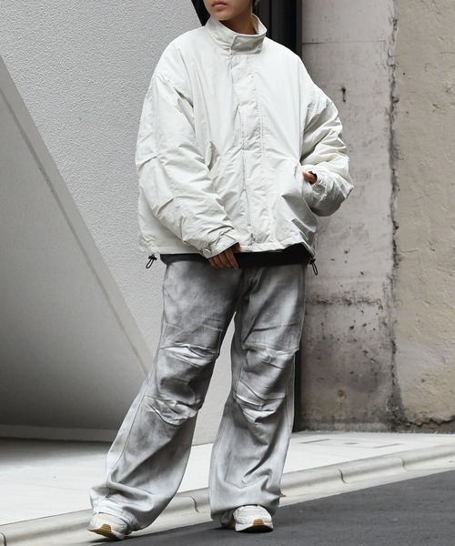 セール】stand collar nylon short mods coat/スタンドカラー ナイロン