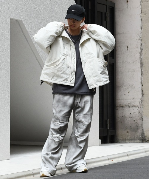 Starting Over（スターティングオーバー）の「stand collar nylon short mods coat/スタンドカラー ナイロン ショートモッズコート（ブルゾン・メンズ・ブラック/カーキ/オフホワイト・L/M/XL）」の22枚目の写真