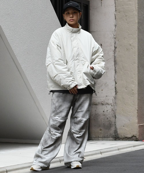 セール】stand collar nylon short mods coat/スタンドカラー ナイロン