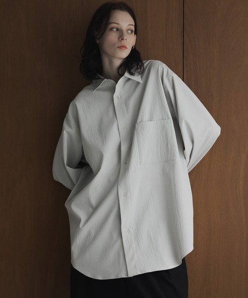 トップス loose Relax crepe over shirt loose Relax crepe over shirt / ルーズリラックス楊柳オーバー