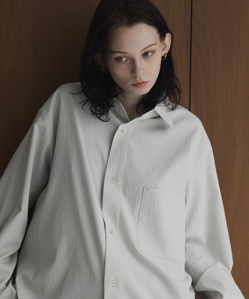 トップス loose Relax crepe over shirt loose Relax crepe over shirt / ルーズリラックス楊柳オーバー