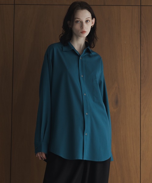 remer（リメール）の「loose Relax crepe over shirt / ルーズリラックス楊柳オーバーシャツ（シャツ/ブラウス・メンズ・チャコールグレー/ブルー/ライトグレー・LARGE/MEDIUM/SMALL/X-SMALL）」の12枚目の写真
