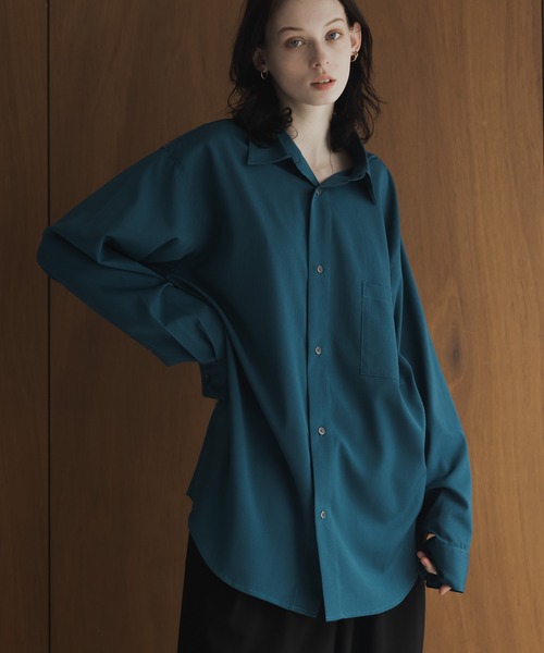 remer（リメール）の「loose Relax crepe over shirt / ルーズリラックス楊柳オーバーシャツ（シャツ/ブラウス・メンズ・チャコールグレー/ブルー/ライトグレー・LARGE/MEDIUM/SMALL/X-SMALL）」の15枚目の写真