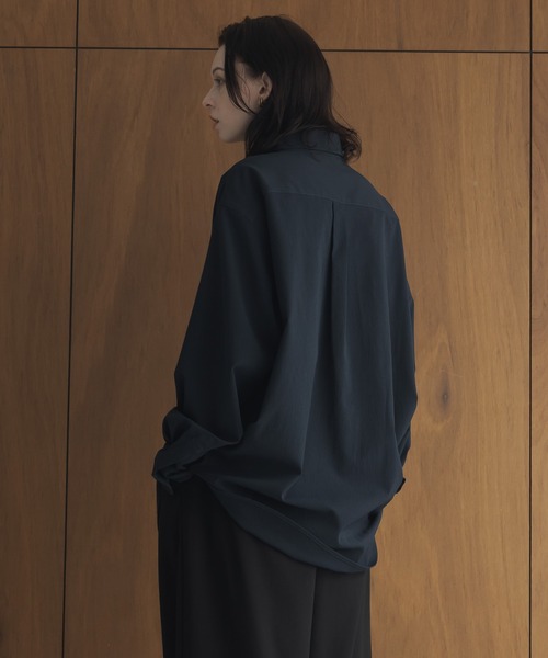 remer（リメール）の「loose Relax crepe over shirt / ルーズリラックス楊柳オーバーシャツ（シャツ/ブラウス・メンズ・チャコールグレー/ブルー/ライトグレー・LARGE/MEDIUM/SMALL/X-SMALL）」の17枚目の写真