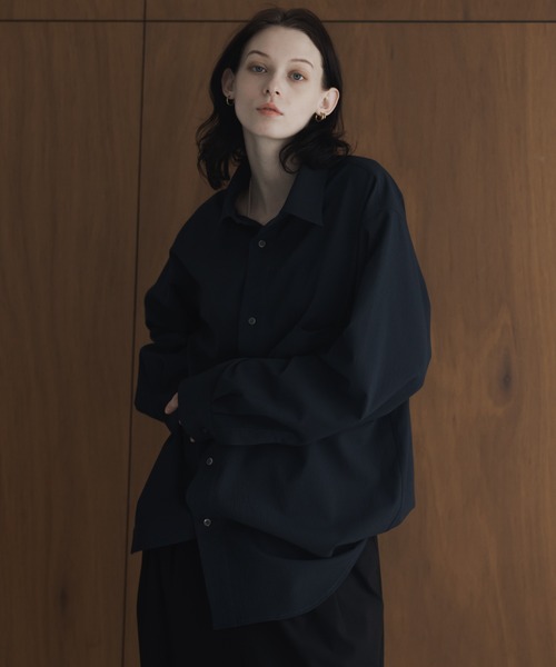 トップス loose Relax crepe over shirt loose Relax crepe over shirt / ルーズリラックス楊柳オーバー