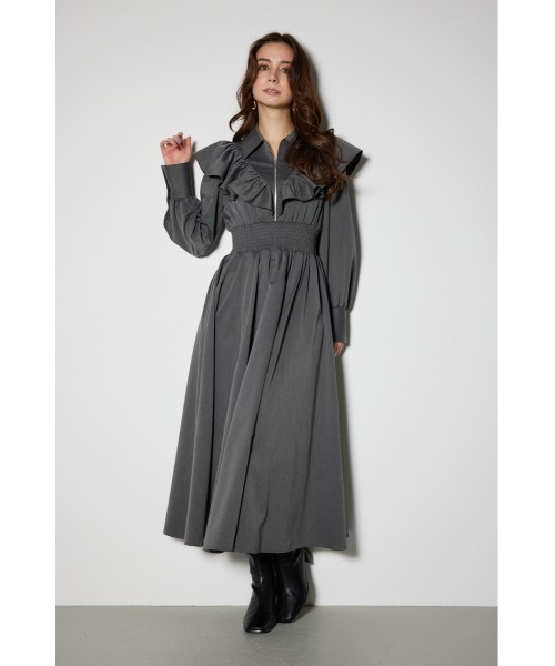 rienda（リエンダ）の「フロントジップシャツワンピース 秋服 冬服