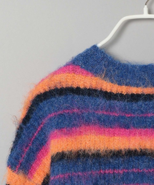 niko and...（ニコアンド）の「【WILLIAM B.ELIOTT】ブラッシュボーダーニットプルオーバー（ニット/セーター・レディース・ブルー/ボルドー・MEDIUM/LARGE）」の10枚目の写真