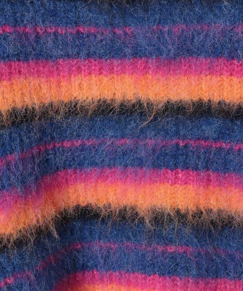 niko and...（ニコアンド）の「【WILLIAM B.ELIOTT】ブラッシュボーダーニットプルオーバー（ニット/セーター・レディース・ブルー/ボルドー・MEDIUM/LARGE）」の14枚目の写真