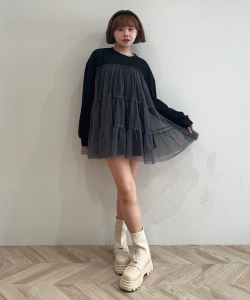 VIVIAN by tomoka 厚底コインローファーニットブーツ ZOZOTOWN限定商品 