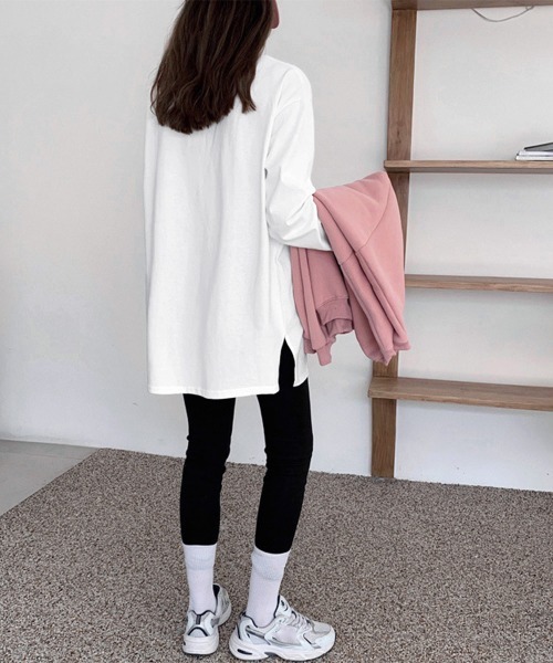 Miniministore(ミニミニストア)の「レディースロングtシャツ重ね着カットソー(Tシャツ/カットソー・レディース・ホワイト系1/ホワイト系2・FREE)」の8枚目の写真