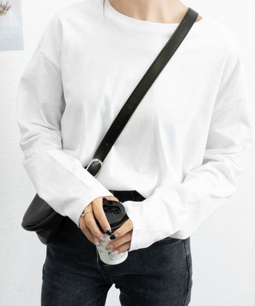 Miniministore(ミニミニストア)の「レディースロングtシャツ重ね着カットソー(Tシャツ/カットソー・レディース・ホワイト系1/ホワイト系2・FREE)」の9枚目の写真