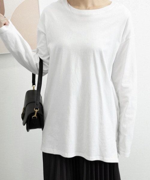 Miniministore(ミニミニストア)の「レディースロングtシャツ重ね着カットソー(Tシャツ/カットソー・レディース・ホワイト系1/ホワイト系2・FREE)」の10枚目の写真