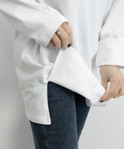 Miniministore(ミニミニストア)の「レディースロングtシャツ重ね着カットソー(Tシャツ/カットソー・レディース・ホワイト系1/ホワイト系2・FREE)」の12枚目の写真
