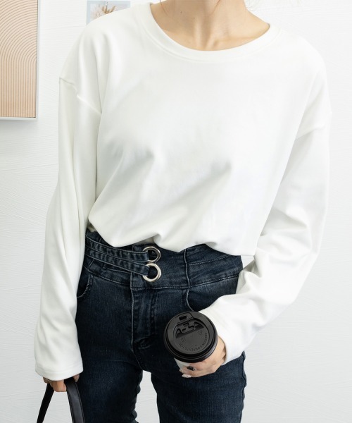 Miniministore(ミニミニストア)の「レディースロングtシャツ重ね着カットソー(Tシャツ/カットソー・レディース・ホワイト系1/ホワイト系2・FREE)」の17枚目の写真