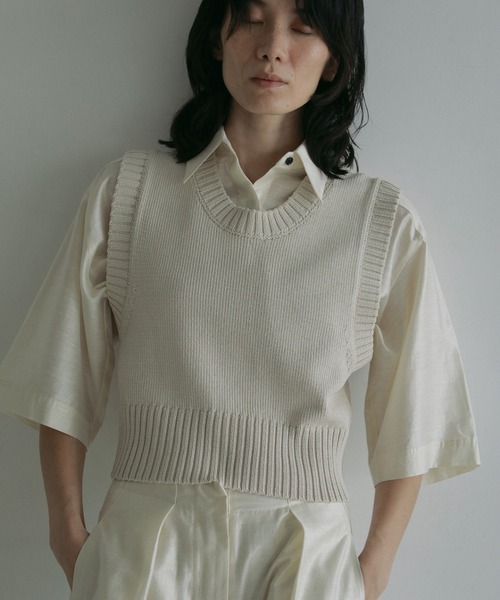 anuke(アンヌーク)の「Halfsleeve Box Shirts(シャツ/ブラウス・レディース・ミント/ブラウン/アイボリー・FREE)」の5枚目の写真
