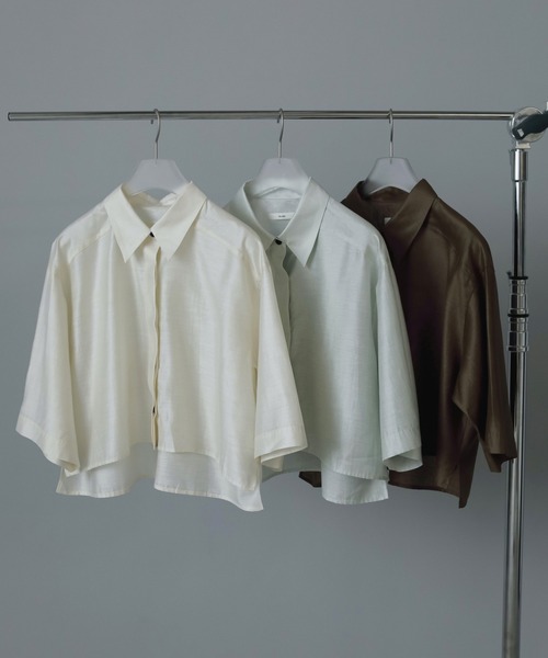 anuke(アンヌーク)の「Halfsleeve Box Shirts(シャツ/ブラウス・レディース・ミント/ブラウン/アイボリー・FREE)」の11枚目の写真
