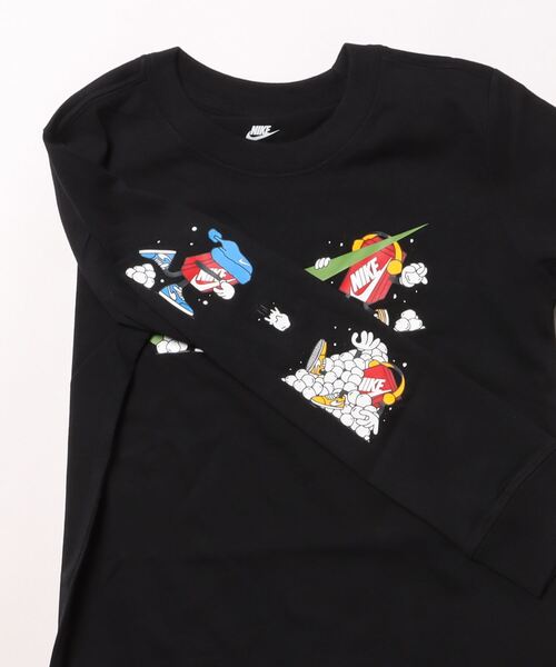 NIKE(ナイキ)の「《NIKEアパレル》K NSW LS TEE BOXY(Tシャツ/カットソー・キッズ・ホワイト系/ブラック・140/130/160/150)」の4枚目の写真