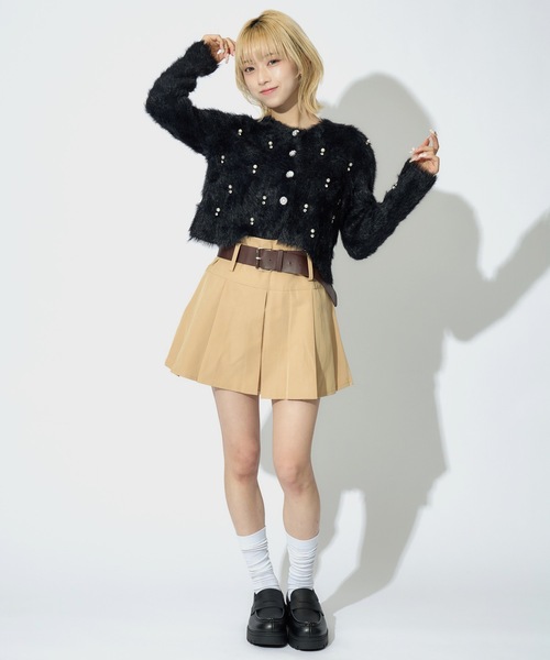 JilLA（ジルア）の「Short Shaggy Cardigan / ショート丈シャギーカーディガン（カーディガン/ボレロ・レディース・ブラック/ホワイト/グレー・FREE）」の19枚目の写真