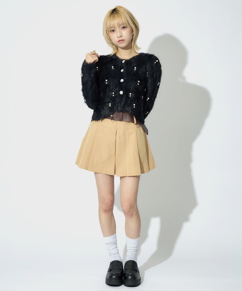 JilLA（ジルア）の「Short Shaggy Cardigan / ショート丈シャギーカーディガン（カーディガン/ボレロ・レディース・ブラック/ホワイト/グレー・FREE）」の18枚目の写真
