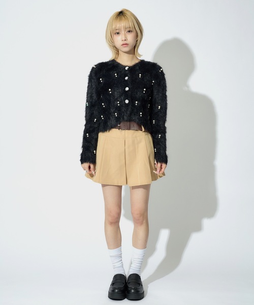JilLA（ジルア）の「Short Shaggy Cardigan / ショート丈シャギーカーディガン（カーディガン/ボレロ・レディース・ブラック/ホワイト/グレー・FREE）」の17枚目の写真