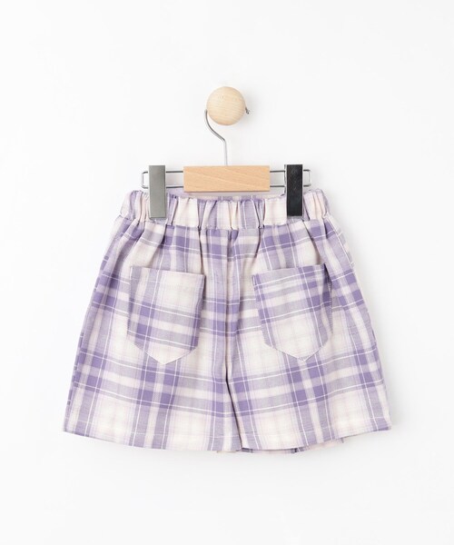 SHOO・LA・RUE（シューラルー）の「【110-140cm】チャーム付きチェックプリーツスカパン（スカート・キッズ・グレー系2/サックスブルー系2/パープル系1・13/14/15 /10/11/12）」の6枚目の写真