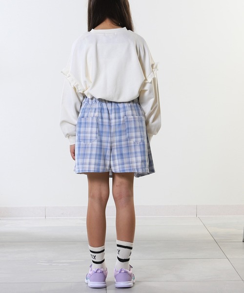 SHOO・LA・RUE（シューラルー）の「【110-140cm】チャーム付きチェックプリーツスカパン（スカート・キッズ・グレー系2/サックスブルー系2/パープル系1・13/14/15 /10/11/12）」の17枚目の写真