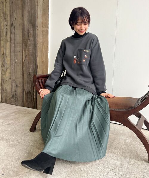 rps（アールピーエス）の「クッキングくま刺繍裾ドロスト裏起毛プルオーバー（スウェット・レディース・アイボリー/チャコールグレー/杢グレー・フリー）」の20枚目の写真