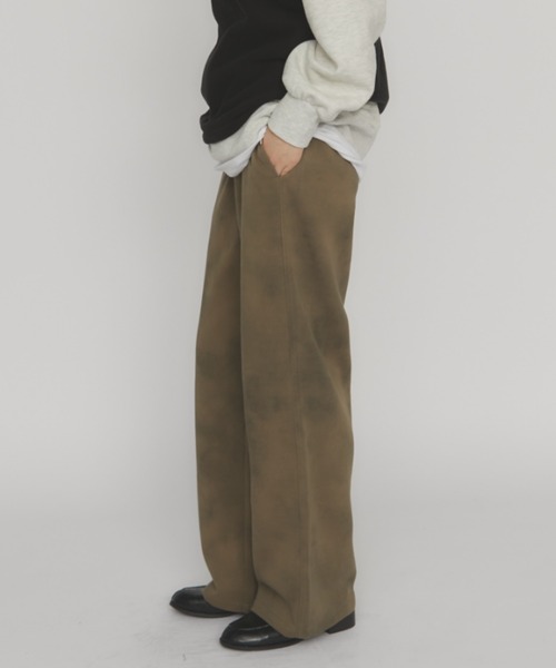 MERLOT(メルロー)の「ヴィンテージライクワイドスウェットパンツ(スウェットパンツ・レディース・ブラック/ベージュ・FREE)」の1枚目の写真