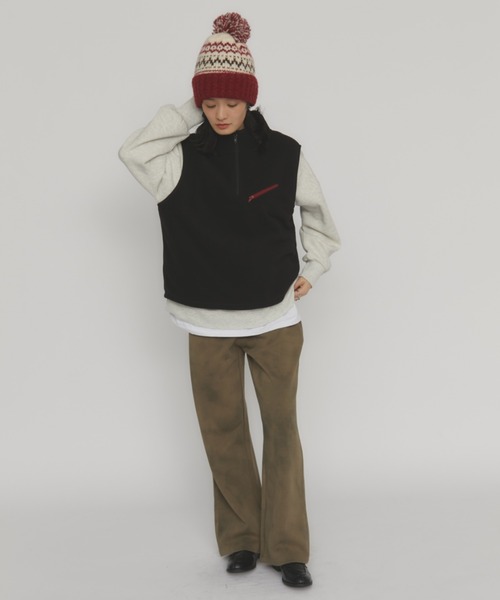 MERLOT(メルロー)の「ヴィンテージライクワイドスウェットパンツ(スウェットパンツ・レディース・ブラック/ベージュ・FREE)」の15枚目の写真