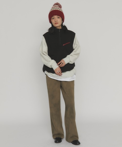 MERLOT(メルロー)の「ヴィンテージライクワイドスウェットパンツ(スウェットパンツ・レディース・ブラック/ベージュ・FREE)」の14枚目の写真