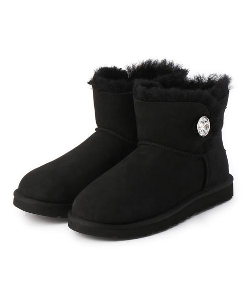 UGG Australia（アグオーストラリア）の「アグ/UGG MiniBaileyButton-B（ブーツ・レディース・ブラック/グレー・6/8/7）」の2枚目の写真