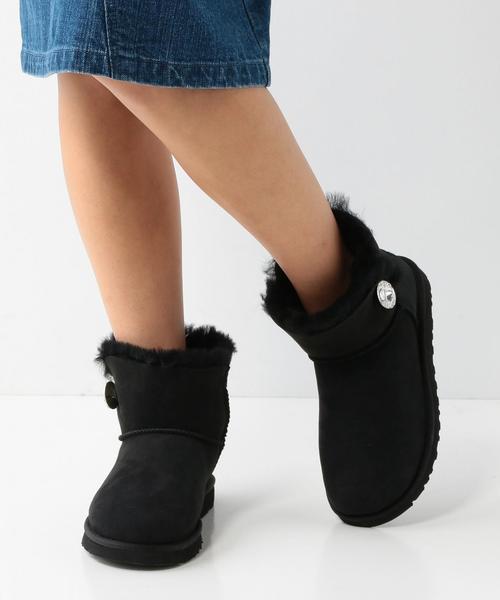 UGG Australia（アグオーストラリア）の「アグ/UGG MiniBaileyButton-B（ブーツ・レディース・ブラック/グレー・6/8/7）」の10枚目の写真