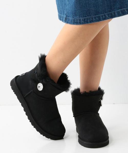 UGG Australia（アグオーストラリア）の「アグ/UGG MiniBaileyButton-B（ブーツ・レディース・ブラック/グレー・6/8/7）」の11枚目の写真