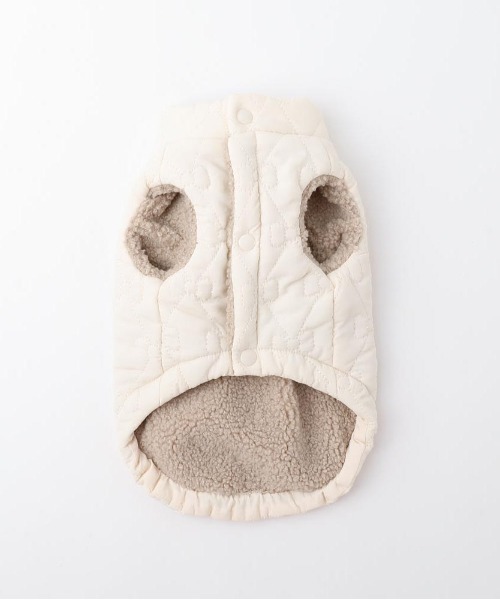 リバーシブルリボンキルティングボアベスト（ペットウェア）｜moncheri