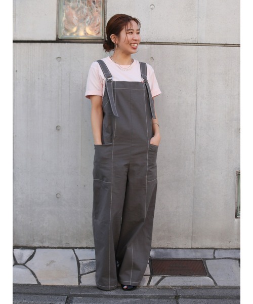 セール】【WEB限定】ステッチデザインサロペット（サロペット