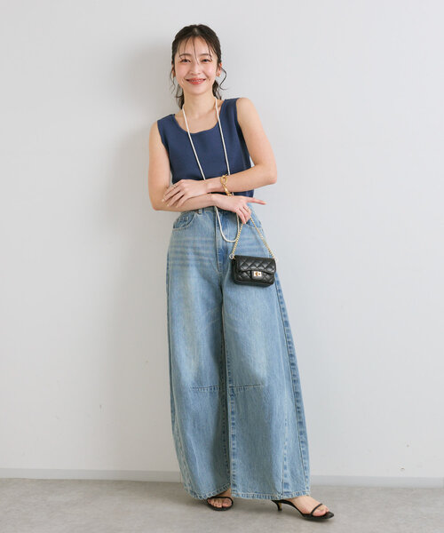 La boutique BonBon（ラブティックボンボン）の「【スタッフmiki監修カラーあり！・前後2WAY】ニットタンク（タンクトップ・レディース・ブラック/グリーン/ライトグレー/ホワイト/ネイビー・FREE）」の10枚目の写真