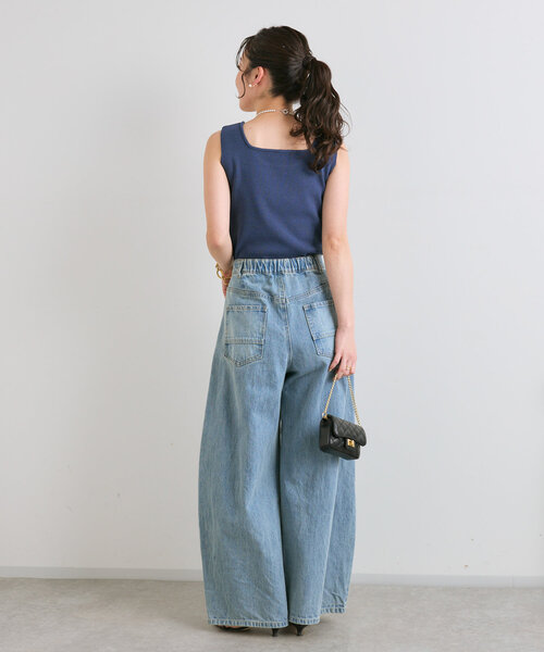 La boutique BonBon（ラブティックボンボン）の「【スタッフmiki監修カラーあり！・前後2WAY】ニットタンク（タンクトップ・レディース・ブラック/グリーン/ライトグレー/ホワイト/ネイビー・FREE）」の11枚目の写真