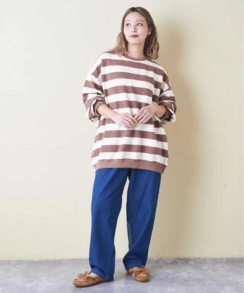 CUBE SUGAR（キューブシュガー）の「デニム裏使い切替ワークパンツ（デニムパンツ・レディース・インディゴブルー/ライトブルー・L/M）」の8枚目の写真