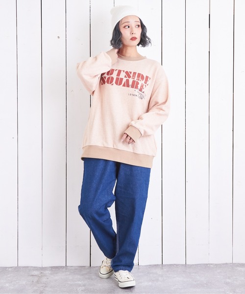 CUBE SUGAR（キューブシュガー）の「デニム裏使い切替ワークパンツ（デニムパンツ・レディース・インディゴブルー/ライトブルー・L/M）」の10枚目の写真