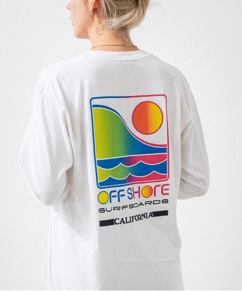 OFFSHORE（オフショア）の「LOGO SURFBOARDS L/S TEE/サーフボーダーズ ロングスリーブティ（Tシャツ/カットソー・メンズ・ホワイト/ブルー/チャコール・S/M/L/XL）」の2枚目の写真