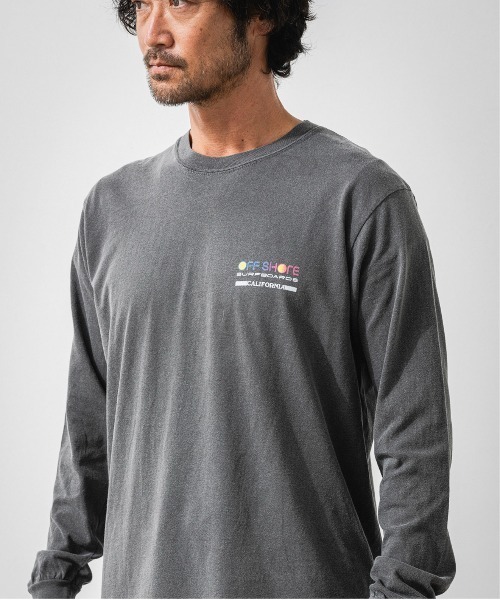 OFFSHORE（オフショア）の「LOGO SURFBOARDS L/S TEE/サーフボーダーズ ロングスリーブティ（Tシャツ/カットソー・メンズ・ホワイト/ブルー/チャコール・S/M/L/XL）」の8枚目の写真